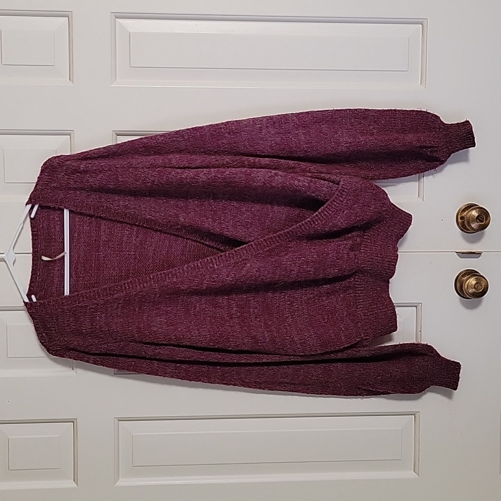 Free People womens wrap front oversized sweater alpaca mohair wool blend Sz S